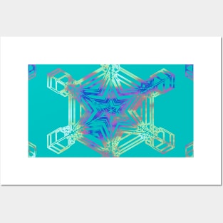 Snowflake on Teal Posters and Art